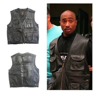 Vintage 90s Phase 3 Brown Leather Vest